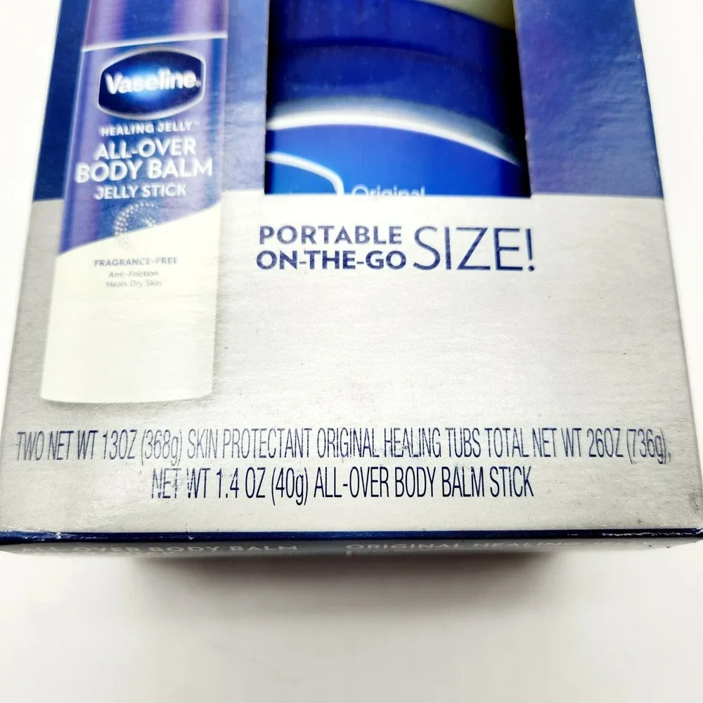 Vaseline Original‎ Healing Jelly 2 Pack 26oz + Balm Stick 1.4oz Skin Care Set